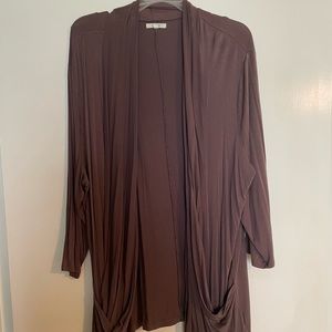 MAURICES  Women’s 2X Purple Long Sleeve Open Cardigan With Pockets